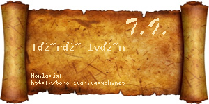 Törő Iván névjegykártya